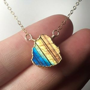 LABRADORITE & 14K GF NECKLACE